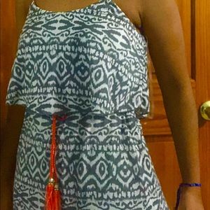 Patterned Grey Maxi Dress